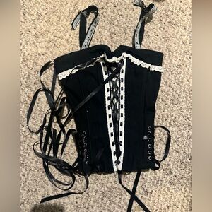 Black and white corset top